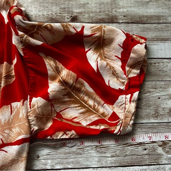 Forever 21 Hawaiian Shirt Floral Button Down Orange Size XS - Picture 7 of 7